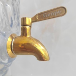 Genpe Durable 304 Stainless Steel Spigot for Beverage Dispenser, Spigots for Glass Jar & Drink Juice Dispenser Replacement Golden Finish