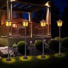 40 Inch Solar Flame Flickering Lights Outdoor, Waterproof LED Post
