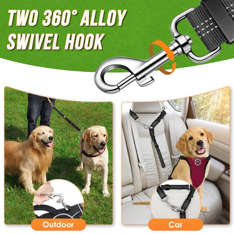 SlowTon Double Dog Leash,No Tangle Double Leash for Dogs Walking