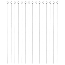 PATIKIL Fishing Looped Spinner Shaft 6.3", 100Pcs 0.8mm Stainless Steel Looped Wire Spinner Baits Fishing Lure Making Supplies Rigs for Bass Walleye Salmon Catfish