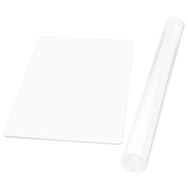 LNQ LUNIQI Acrylic Clay Rollers with Acrylic Sheet, Modelling Clay, Air-Drying Rolling Pin Accessories for School, Family and DIY Production (1 Acrylic Clay Roller + 1 Acrylic Sheet)