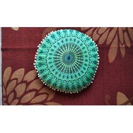 My Dream Carts 22 Inch Round Pillows “Cover Only” Hippie Mandala Floor Pillow Cover Meditation Cushion Covers Pouf Case Bohemian Yoga Cotton Decor Floor Pillowcase (22” Pillow Cover,Without Filler)