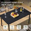 Yaheetech Outdoor Dining Table for 8 Person, Rectangular Slatted Metal