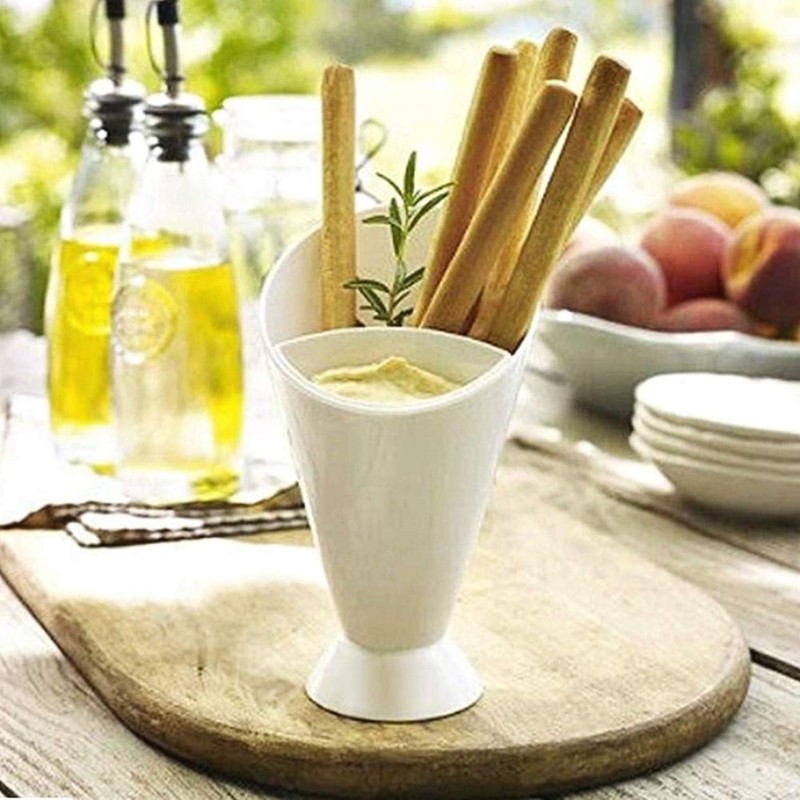 KIRALOVE French fries holder with sauces - restaurant - plastic