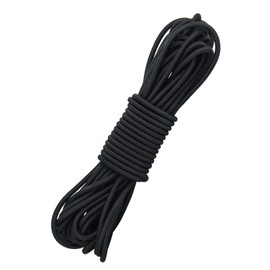 Rubber Cord, 4 mm, 12 m, Black Expander Rope, Tarpaulin Rope, Weatherproof Tension Rope, Rubber Cord, Rubber Cord for DIY Crafts, Sewing, Luggage, Camping (Black, 4 mm x 12 m)