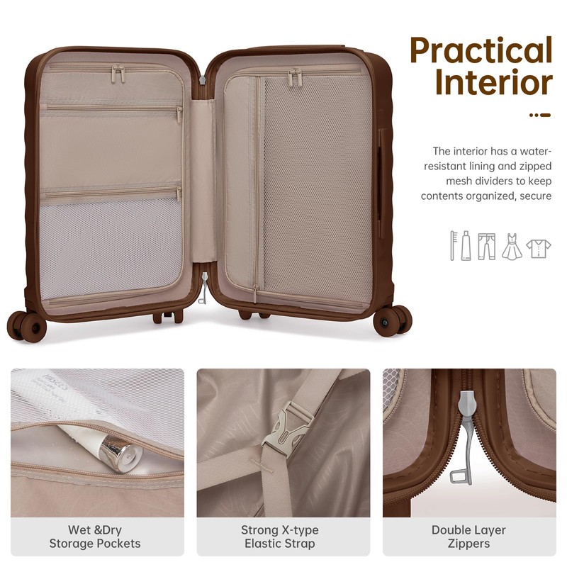 TRIPLAYER Carry On Luggage Set 3 Piece, Carry-on Suitcase With