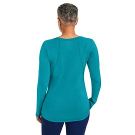 Healing Hands Mackenzie Women's Underscrub, Long Sleeve Tee with Thumbholes, Modern Fit Fabric Blend 5051, XL, Teal