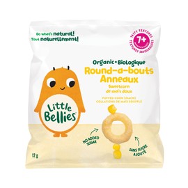 Little Bellies Organic Sweetcorn Round-a-Bouts Baby Snack (Pack of 9 x 12g Individual Packs)