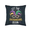 Let The Shenanigans Begin Mardi Gras Mask Festive Colorful Throw