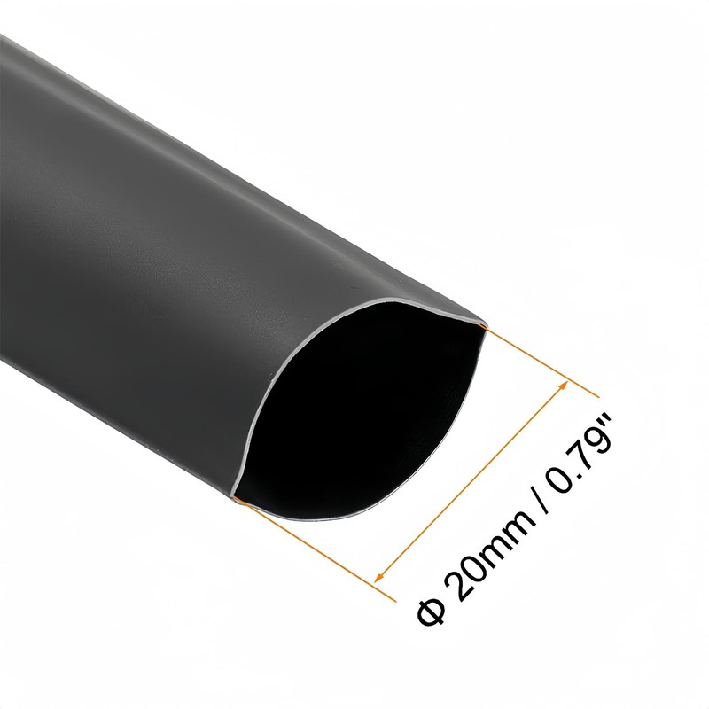 BOXONLY 20mm Dia 34mm Flat Width EVA Heat Shrink Tubing