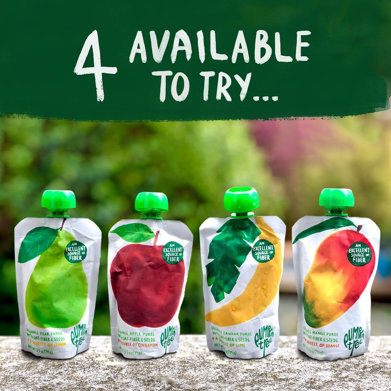 Pumpkin Tree Organics Fruit Snack Pouch, Pear + Fiber +