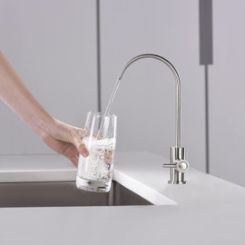 Kablle Drinking Water Faucet for Kitchen Sink, Reverse Osmosis Water Filtration Faucet for Bar Sink, Brushed Nickel and Stainless Steel, B06