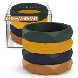 ILI Silicone Baby Teether Bracelet - Smarty Cardi Set, Stack of 4 Baby Teething Toys & Stylish Bracelets for Mom in One, Food Grade Silicone Infant Teething Toy, Suitable for Dishwasher, Easy to Grasp