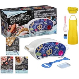 Easy Bake Oven Bundle for Kids 8+Years - Oven,(Cheese Pizza,Red Velvet Cakes & Cookie Mixes) Kids Apron,Chefs Hat & Mini Whisk(Colors Vary),TOYVOS Clip