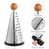 Cone Parmesan Cheese Grater - Stainless Steel Triple Function Wood