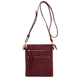 Isabelle Functional Multi Pocket Crossbody Bag (Wine)