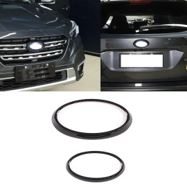 autotrim000 2x Carbon Fiber Front Rear Emblem Badge Logo Trim Fit For Subaru Outback 2022-24