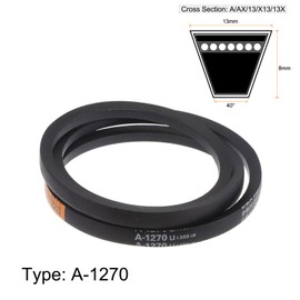 sourcing map A-1270 V-Belts Drive Belt 1270mm Inner 13mm Width 8mm Thickness Girth Rubber for Power Transmission