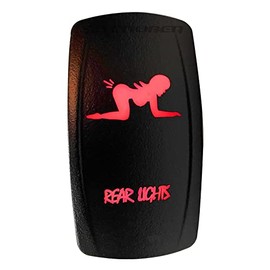 50 Caliber Racing 50 Caliber Racing Rocker Switch ON/Off LED Backlit -Rear Lights Girl- UTV, Auto, Boat 20A 12V (Red 5359A19)
