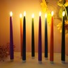 Ni-JASW Green Flameless Taper Candles with Remote Timer, Flickering Battery
