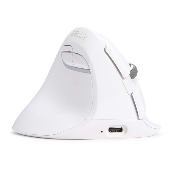 DeLUX Left Handed Ergonomic Mouse, Mini Wireless Vertical Mouse, Silent