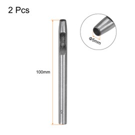 QUARKZMAN Pack of 2 Hollow Punch Leather 5 mm Round Hole Punch Tool for Belt Punch, Carbon Steel, Single Punch for Watch Strap Cutting Leather Craft Rubber Paper Plastic Soft Material