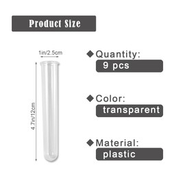 Modixun 9Pcs Clear Test Tubes for Plant Propagation Station Resin Molds, Acrylic Propagation Tubes Hydroponic Vase for Hydroponic Plants/Flowers Decoration
