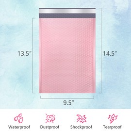UCGOU Large Bubble Mailers 9.5x14.5 Inch Light Pink 25 Pack Poly Padded Envelopes Large #4 Mailing Packages Opaque Packaging Postal Self Seal Adhesive Waterproof Boutique Shipping Bags for Clothes