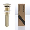 RANDOM Brushed Gold Sink Drain Stopper Without Overflow Bathroom Pop