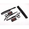 EVOLVING Tijeras Negro Mate Con Peines Al Carbon Barbero Estilista