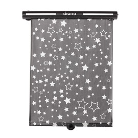 Diono Starry Night Car Window Shade for Baby, Retractable Car Sun Shade for Blocking Sun Glare, UV Rays with Glow in The Darks Stars, Black