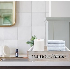 Admired By Nature Admired By Nature Distressed Home Dcor Toilet Wood Crates Decorative Organizer, Regular, Nice Butt White