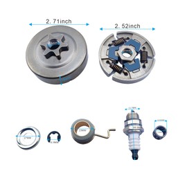 Clutch Assembly Fits 11231602001, Worm Gear Fits 11236407102,Compatible with STIHL 017 018 021 023 MS170 MS180 MS210 MS230 MS250 Clutch Kit, Fits 3/8 LP Pitch Spur Sprocket 11236402003, 11236402073,
