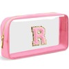 LOFOWN Initial Clear Makeup Bag Small Cosmetic Bag Travel Toiletry