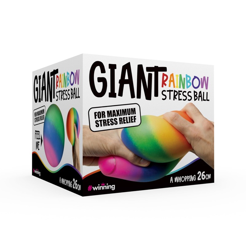 #winning Giant Rainbow Stress Ball 10" Large Anti-Anxiety Hand Fidget