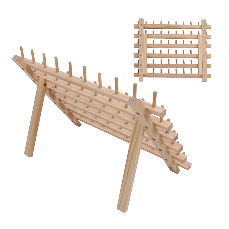 60 Spools Wooden Thread Rack DIY Easy Storage Safe Eco