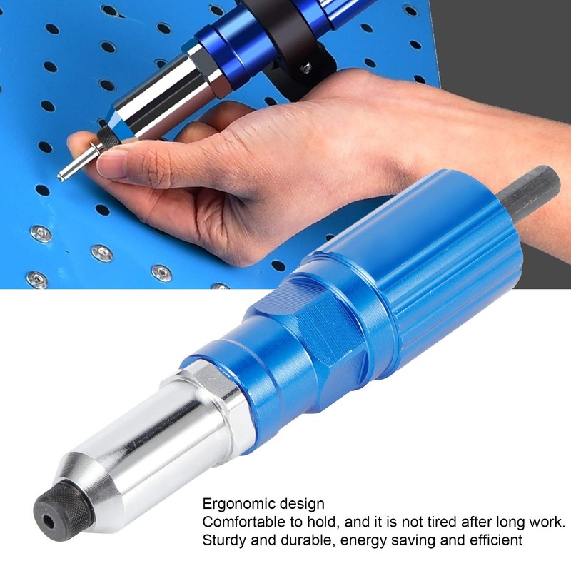 Zerodis Electric Rivet Gun Adapter, 17.3oz Aluminium Alloy Rivet Drill
