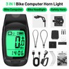 3 in 1 Bike Computer with Headlight Horn IP64 Multifunction