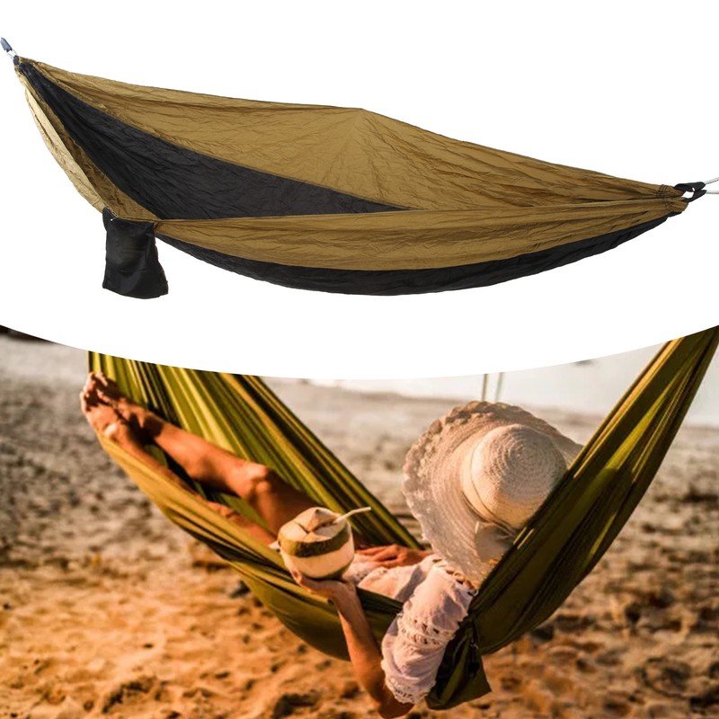 Double Portable Hammock Quick Drying Nylon Camping Hammock with Tree