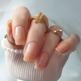 Zaubernägel4Home - UV Wraps, UV Nail Foils, Gel Nail Wraps, Semi-Cured Gel Nails (Orange Sparkle)