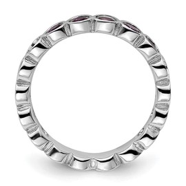 GemApex Eternity Ring Band 925 White Sterling Silver Stackable Expressions Amethyst 0.98ct