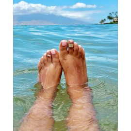 TOE RINGS & THINGS Anillo de punta de banda súper ancha en relleno de plata de ley u oro, ajustable de 10 mm, unisex, Metal precioso, Sin piedras preciosas