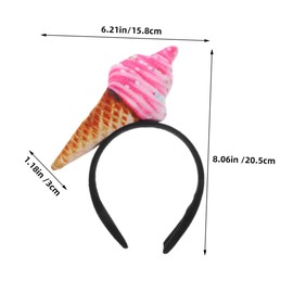 BELLIFFY Set of 2 Ice Cream Headband for Women Funny Headpiece in Ice Cream Cone Design Ideal for Costume Parties Theme Parties and Holidays Original Hair Accessories for Any Occasion