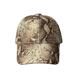 Snakeskin Leather Basseball Cap Unisex Cusual-Dad-Hat Grey