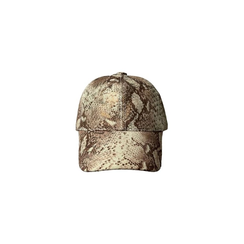 Snakeskin Leather Basseball Cap Unisex Cusual-Dad-Hat Grey