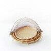 Xshelley round bamboo tent basket with lid, vegetables/fruits, bread, storage