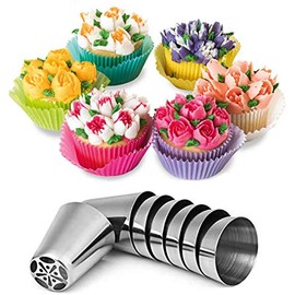 Russian Piping Tips Cake Decorating Complete Set, WOWDECOR 24pcs Baking Supplies Kit Icing Nozzles Flowers Shaped, Frosting Bags and Tips for Beginners Cookies Cakes Holiday Birthday Party Baking