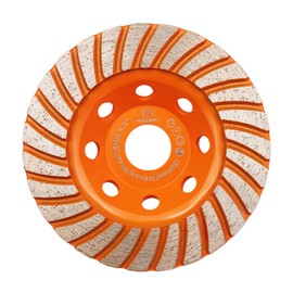Concrete Diamond Turbo Grinding Cup Wheel,BRSCHNITT 115mm Angle Grinder Diamond Turbo Row Cutting Wheel for Grinding/Polishing/Cleaning Surface Grinding Granite,Concrete,Stone,Cement,Marble,Rock
