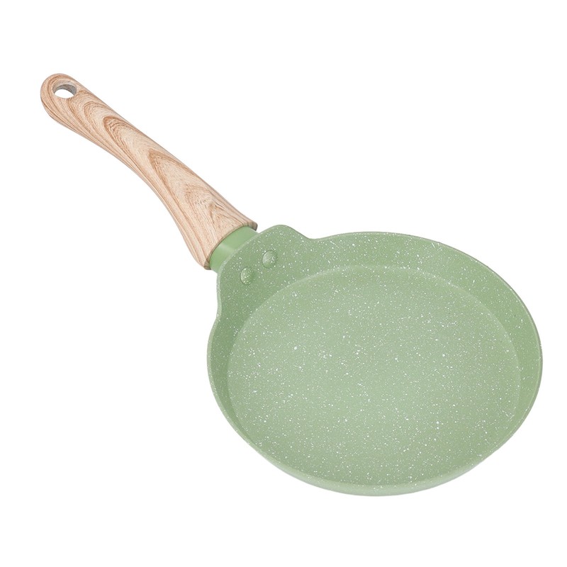 Frying Pan Wood Handle Aluminum Alloy Cooking Skillet Fast Heating