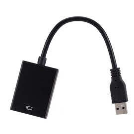jojofuny USB to Video Adapter Converter Output for Pc Laptop Supports Multi- to Displays Play Black for Projector Connections